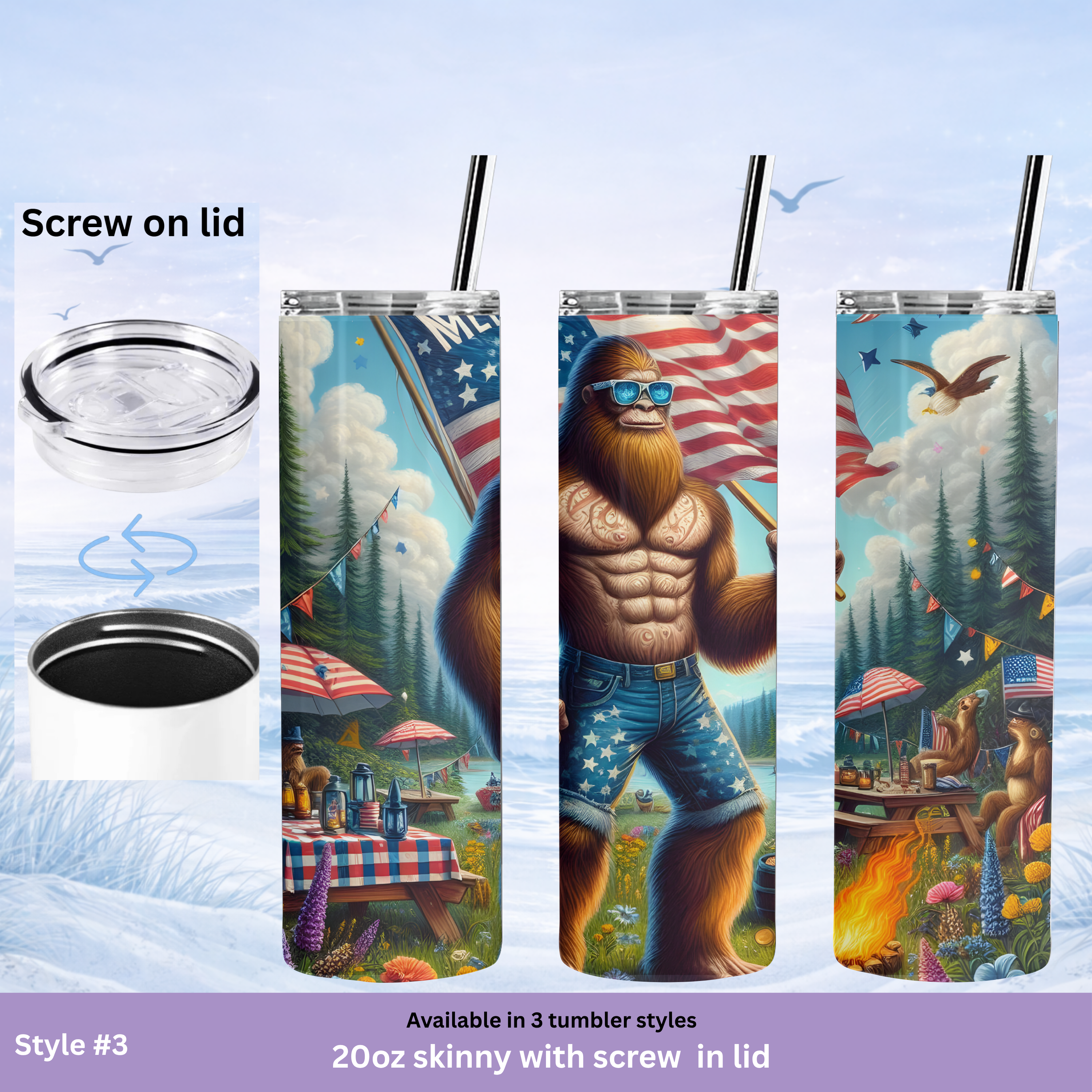 bigfoot campfire tumbler gift idea