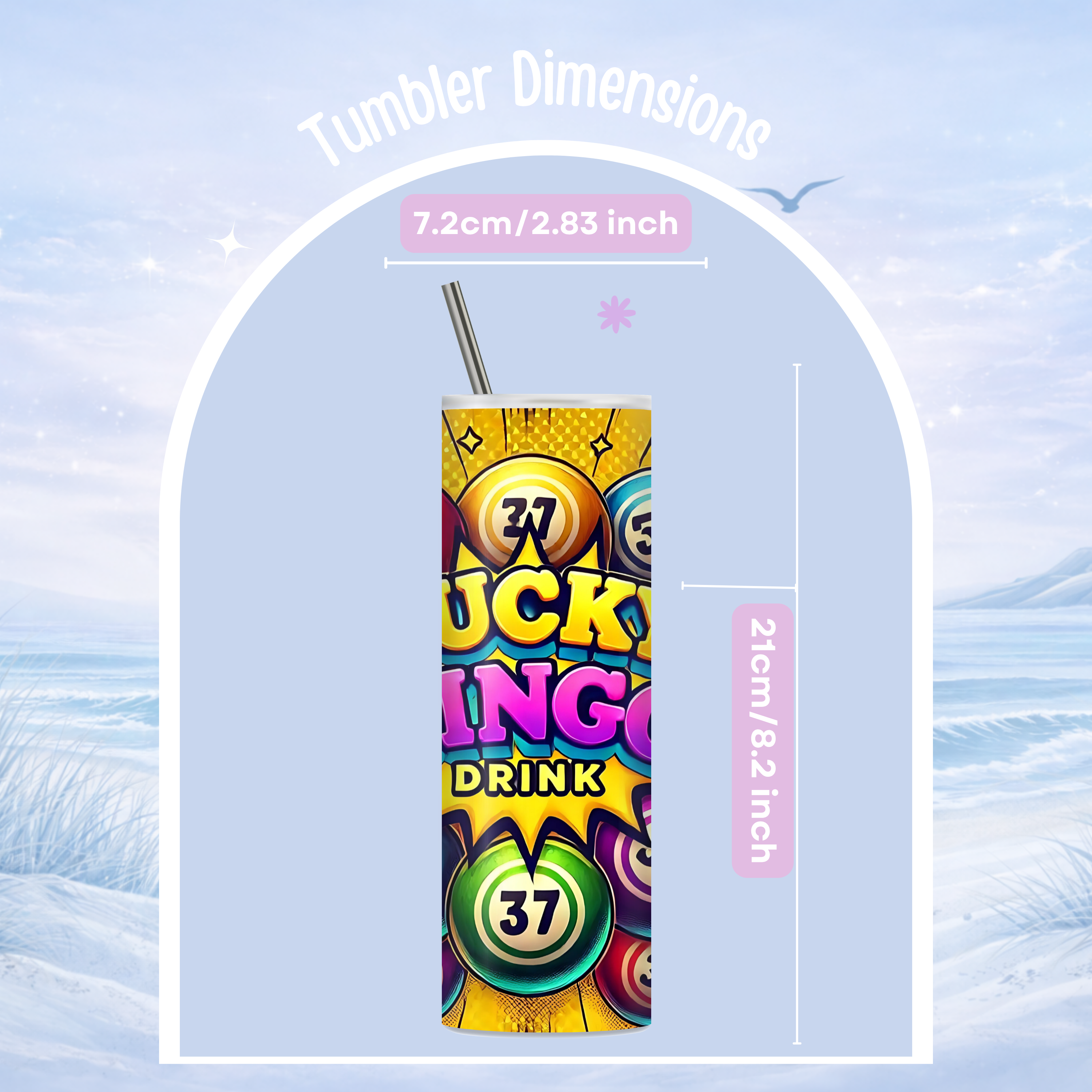 bingo balls tumbler colorful drinkware