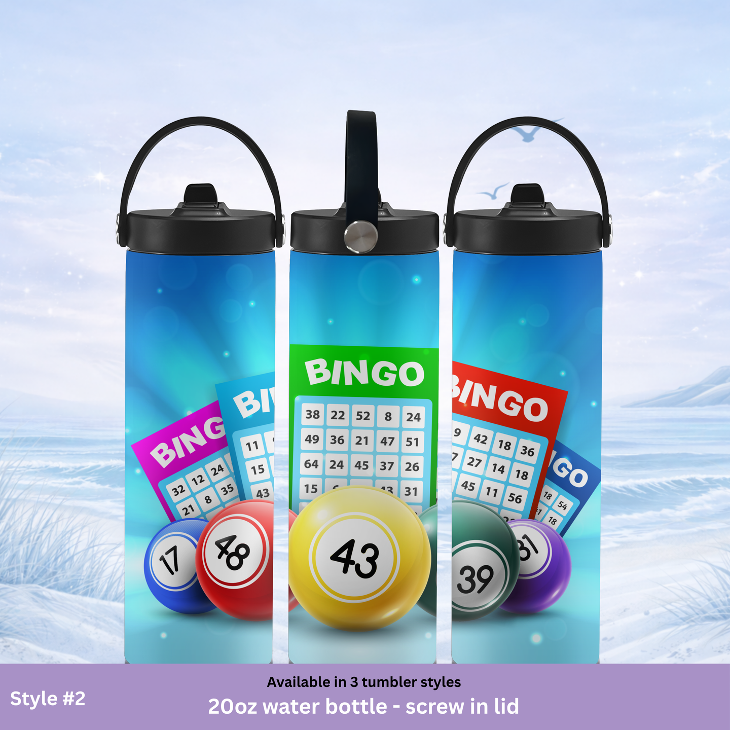 bingo balls drink tumbler vibrant colors