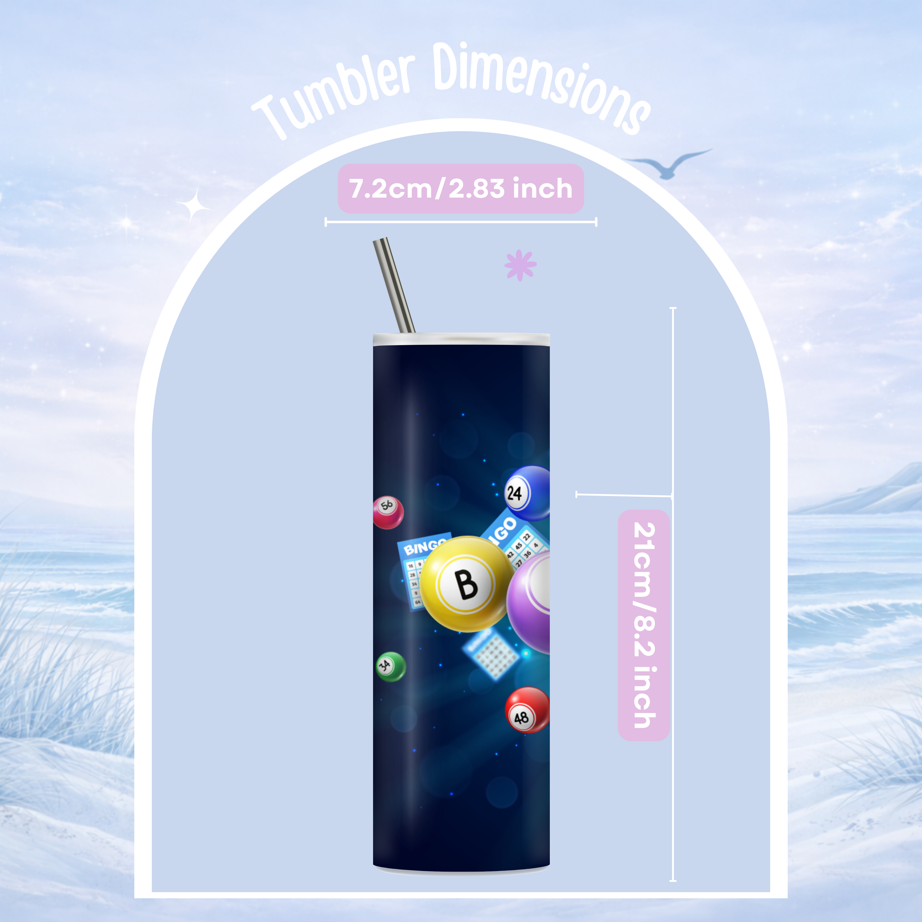 bingo card drink tumbler insulated