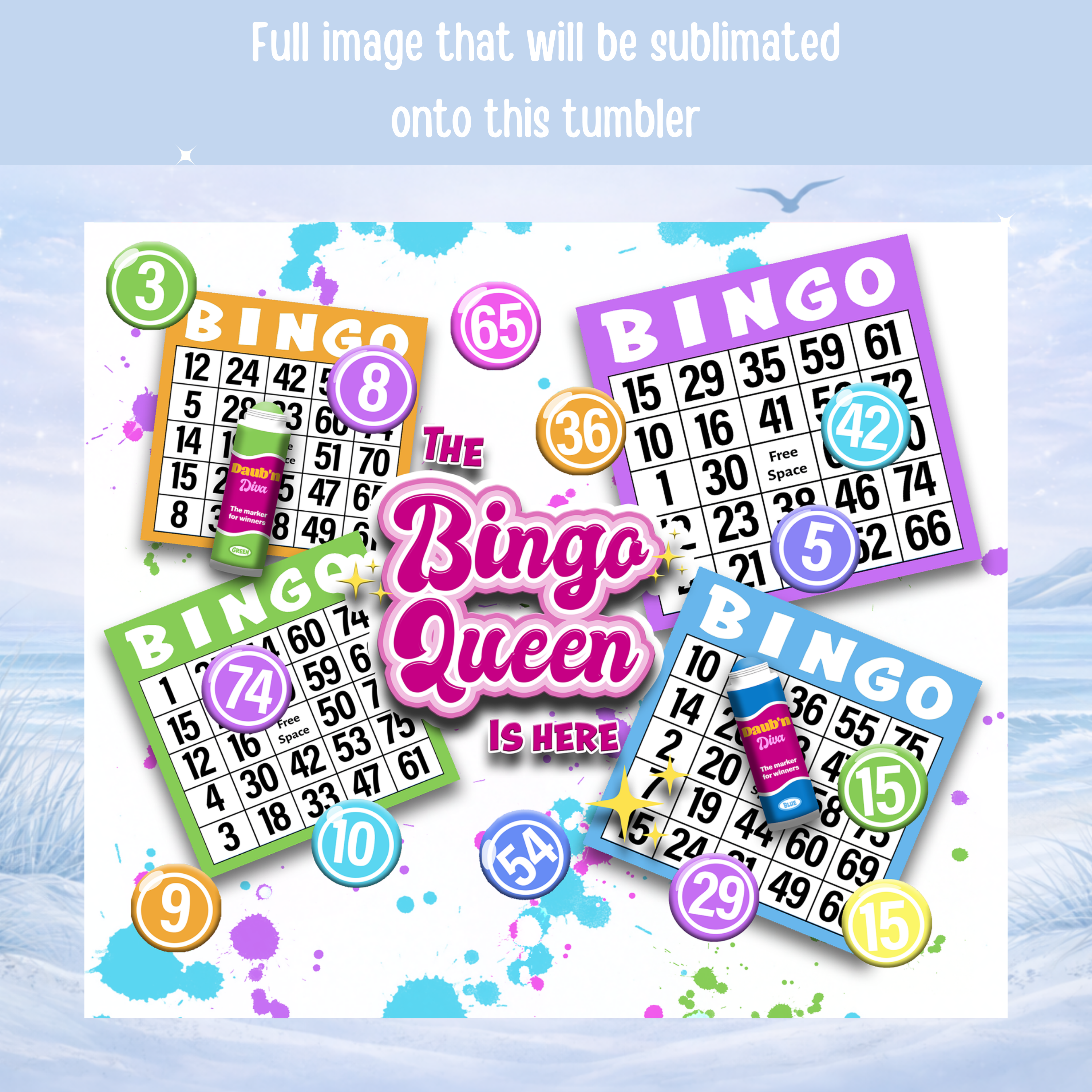 bingo dauber tumbler bingo cards cup