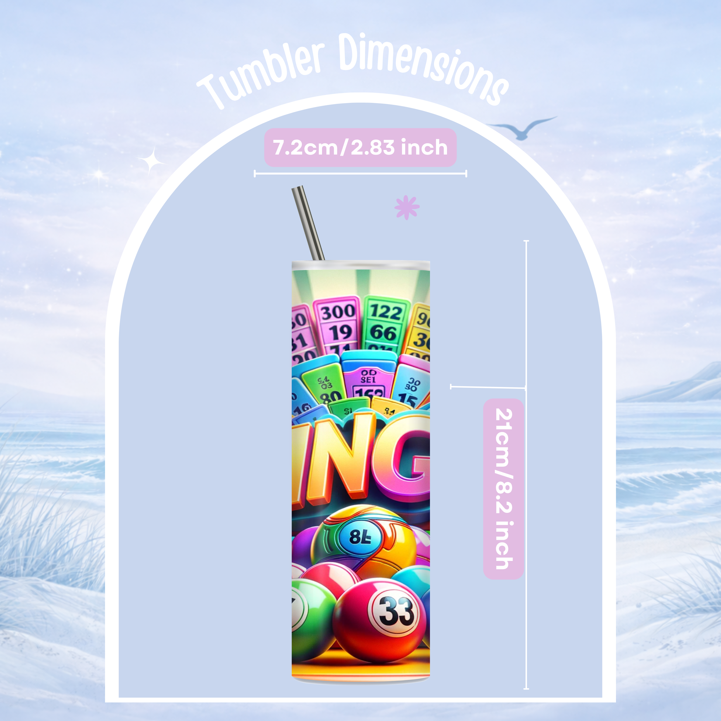game night bingo drink tumbler