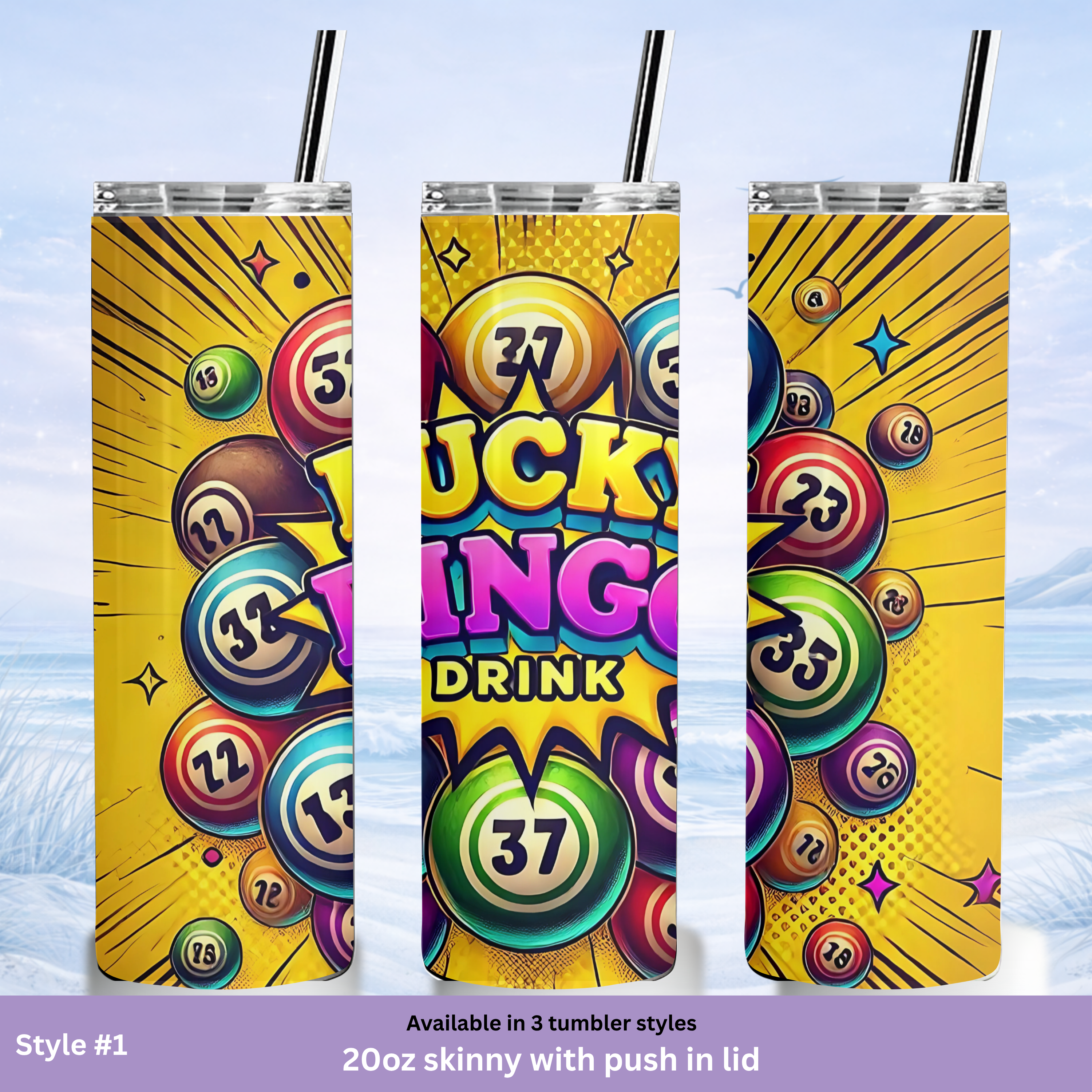 bingo gift tumbler fun party design