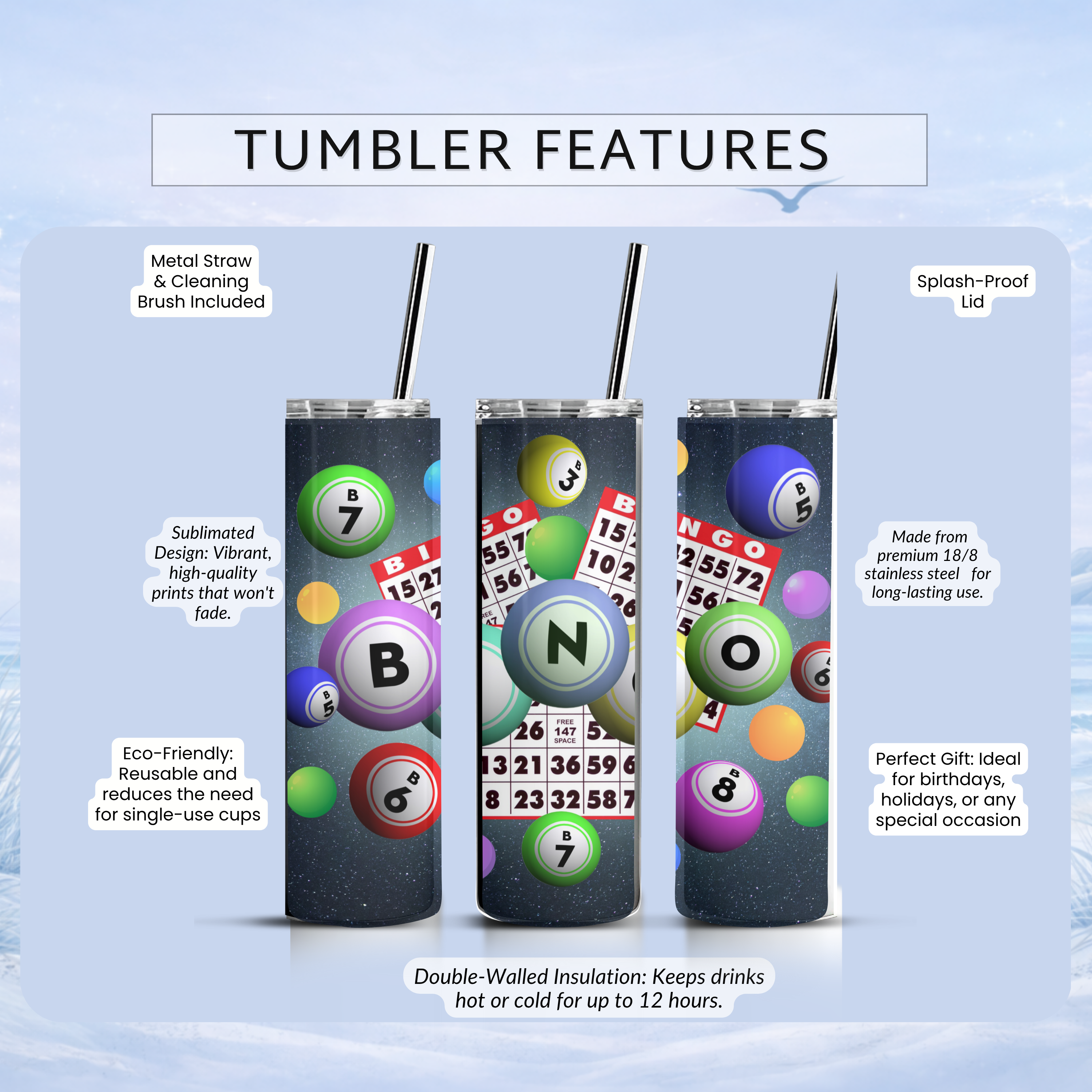 bingo lover gift insulated tumbler