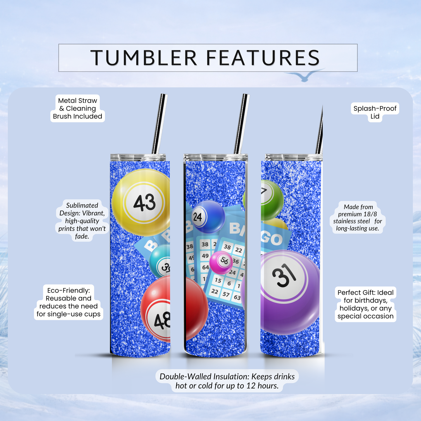 bingo lover gift insulated tumbler