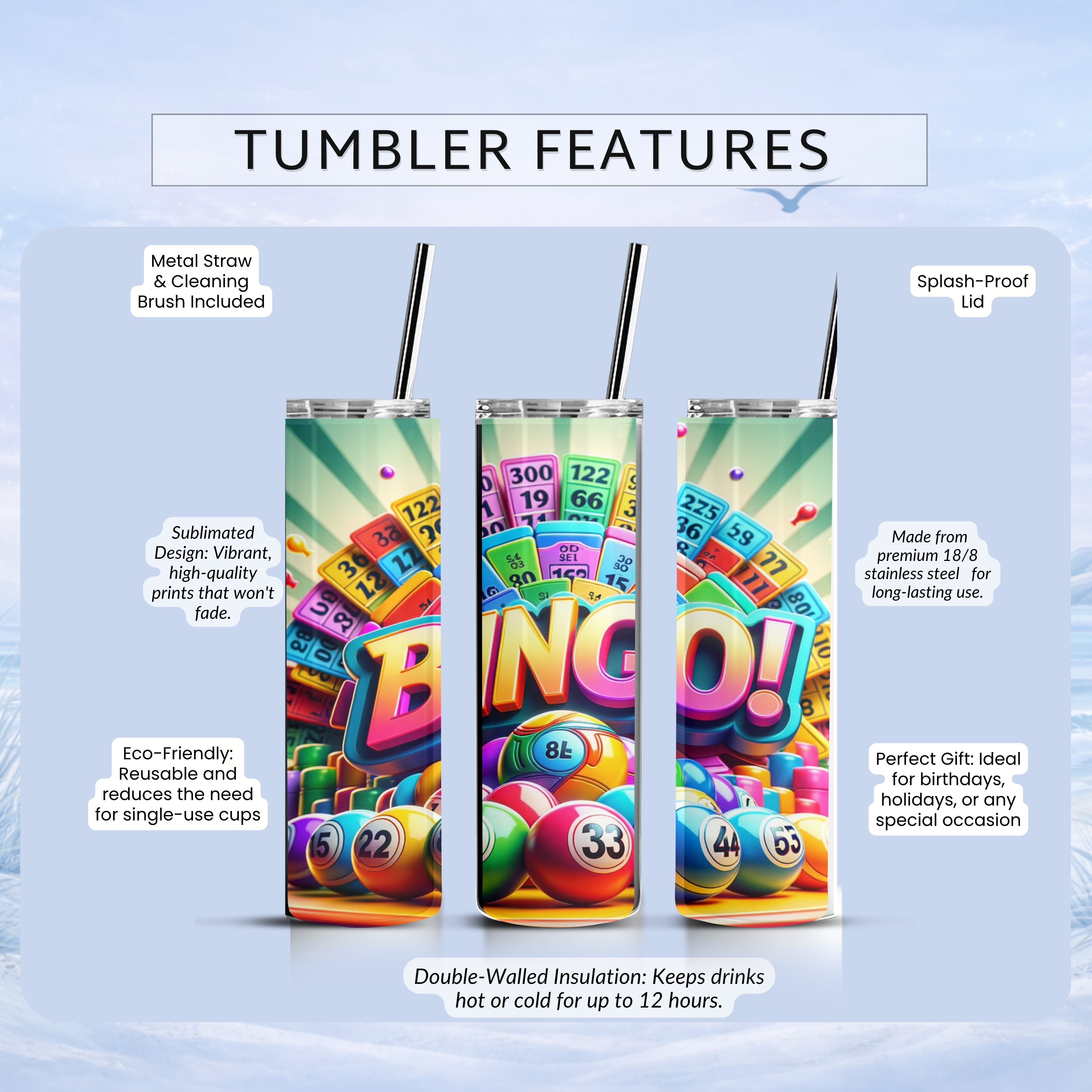 bingo lover gift insulated tumbler