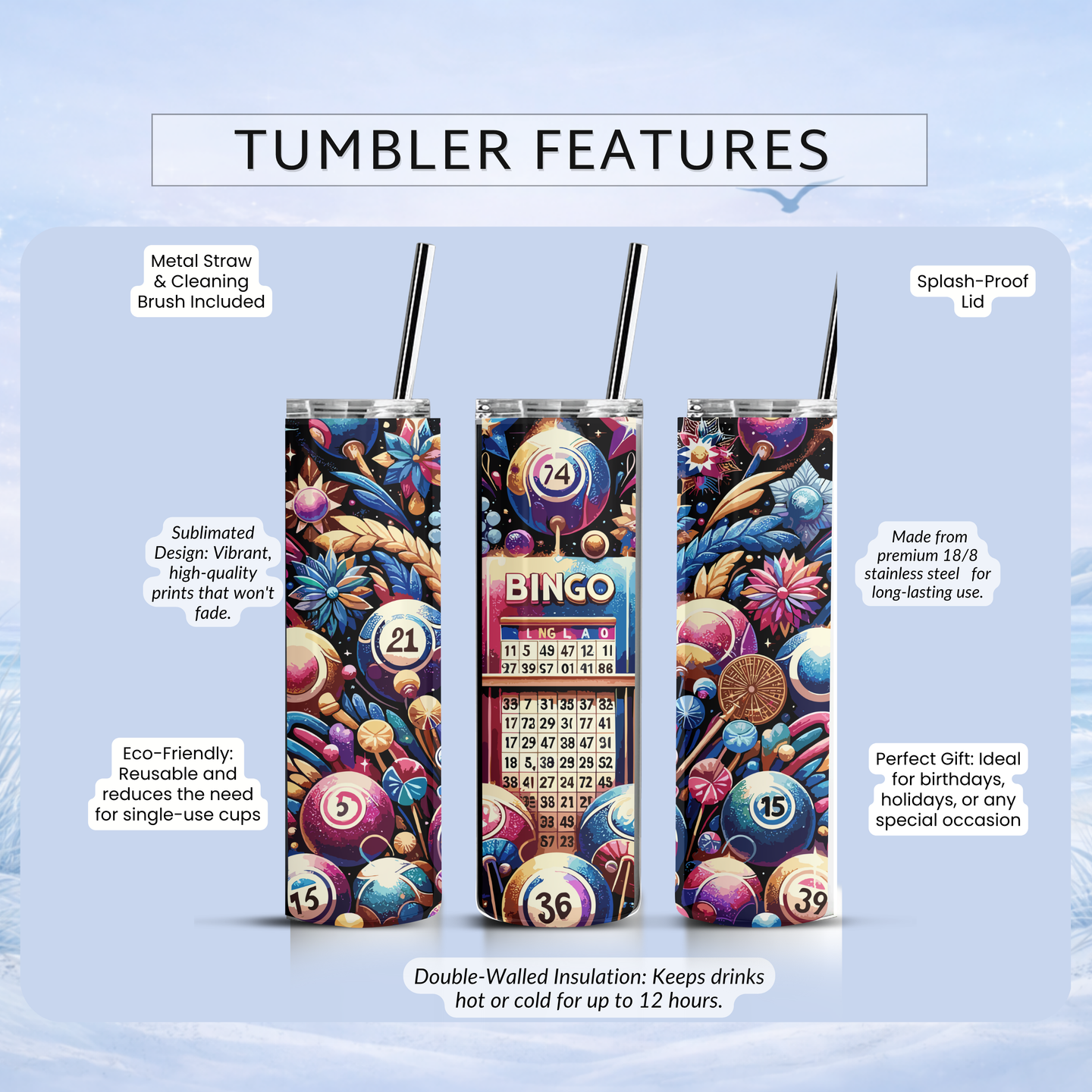 bingo lover gift unique tumbler
