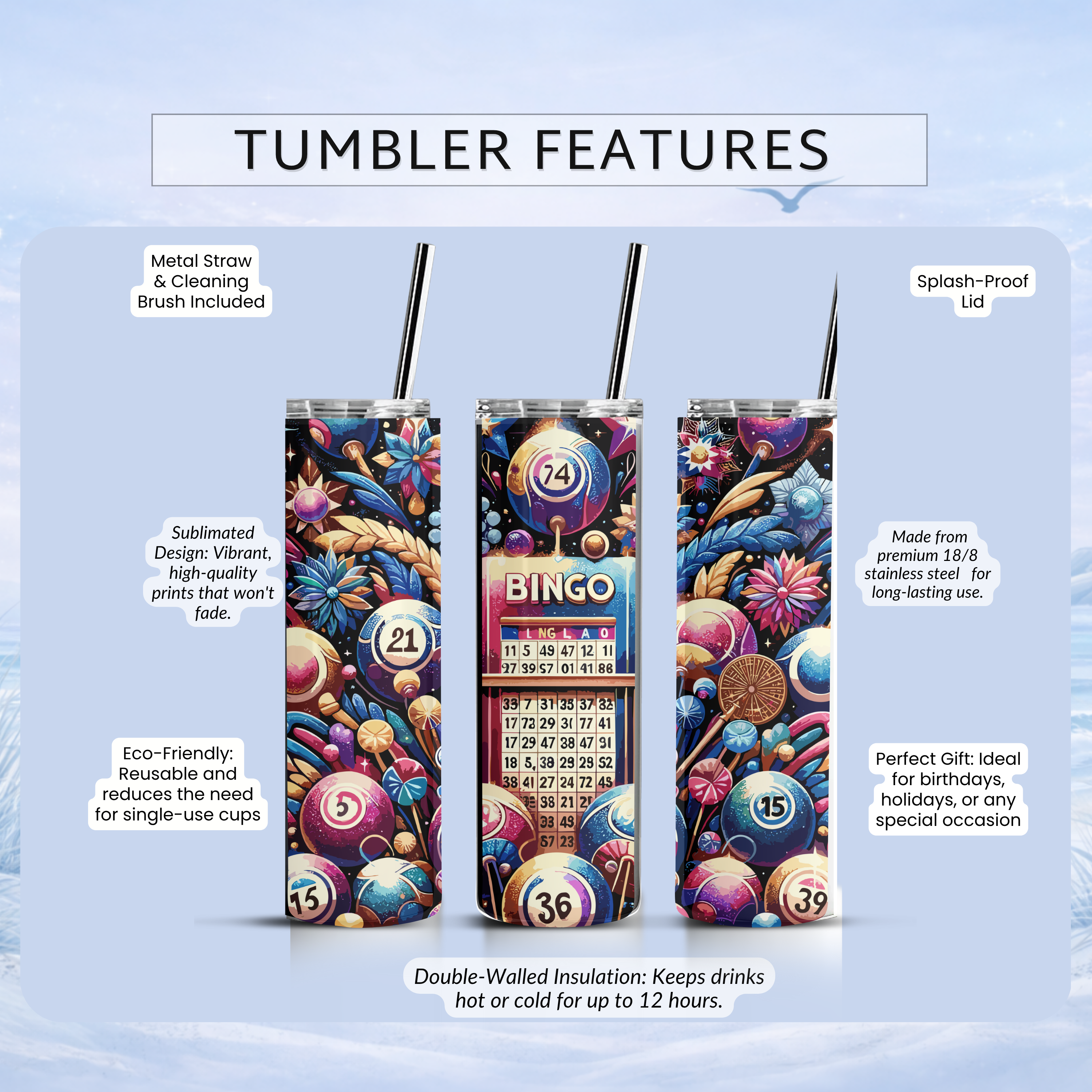 bingo lover gift unique tumbler