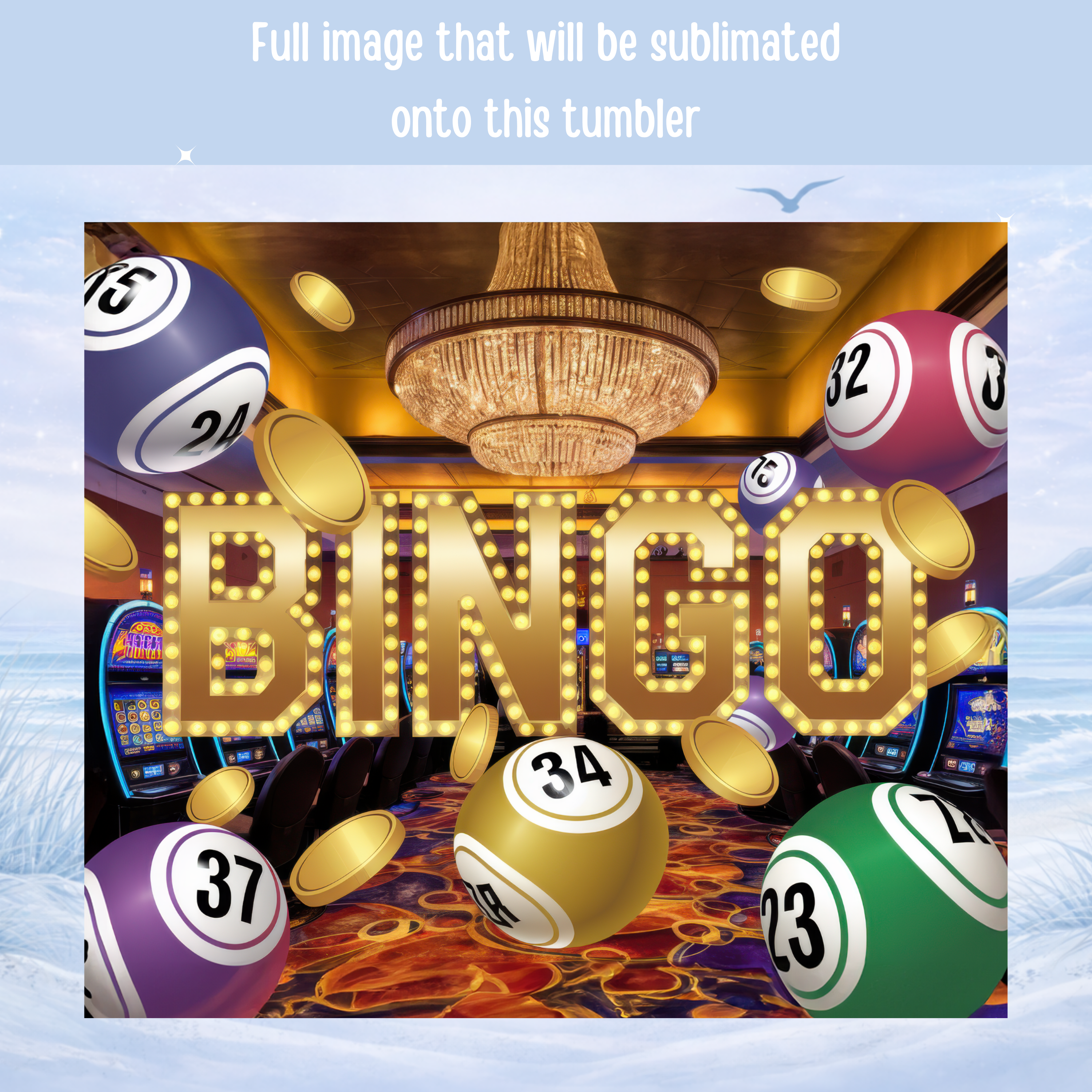 bingo lover tumbler casino night drinkware