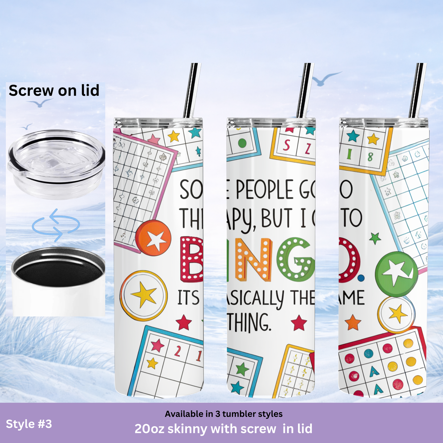 bingo party tumbler funny quote design