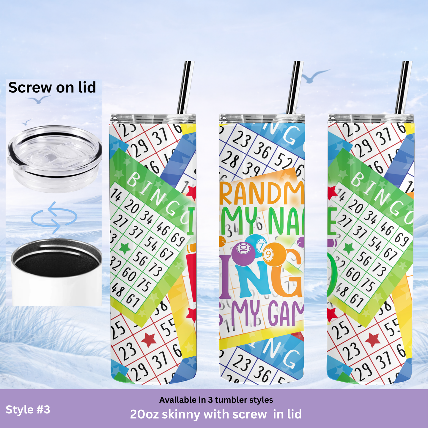 bingo player gift tumbler fun design