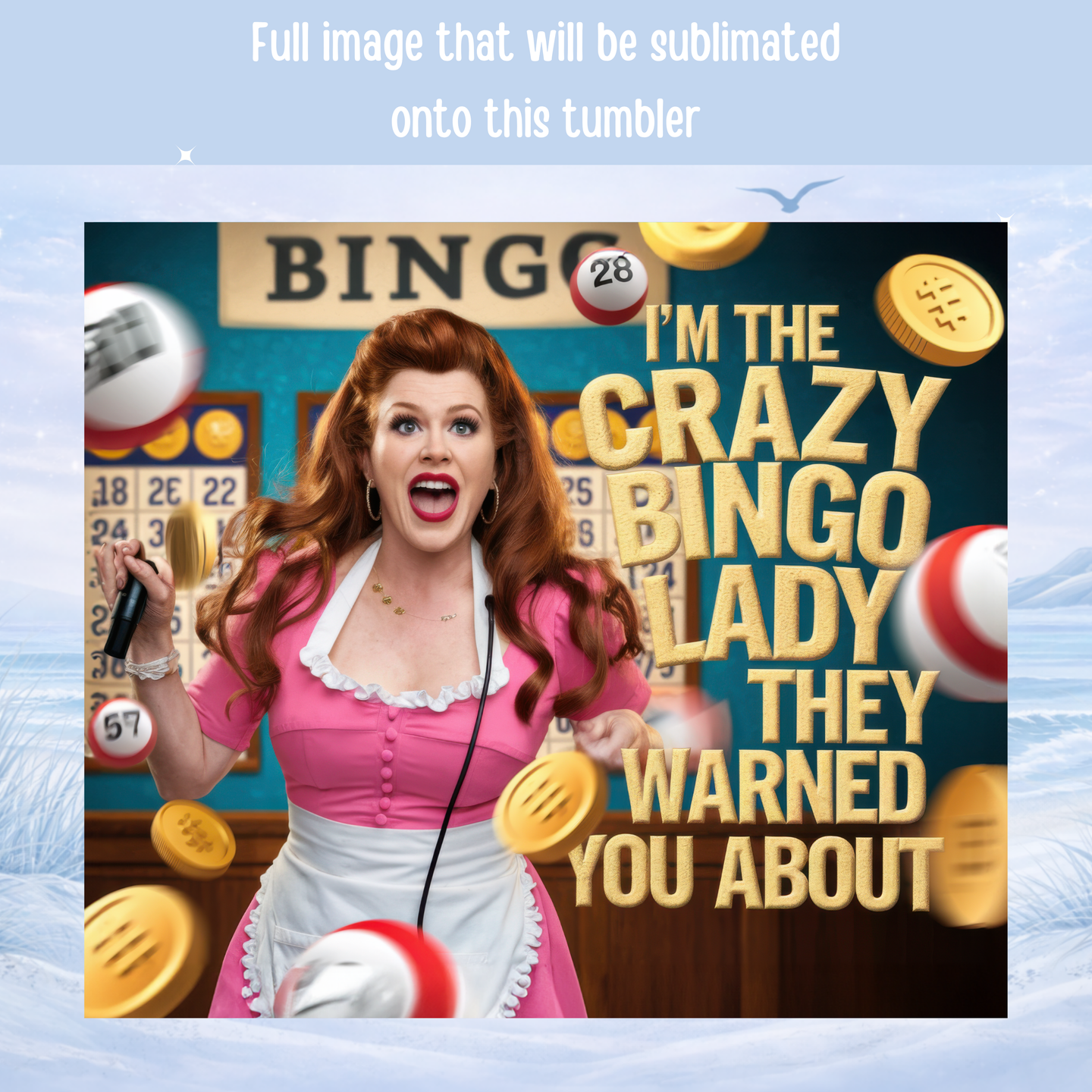 bingo queen stainless steel tumbler
