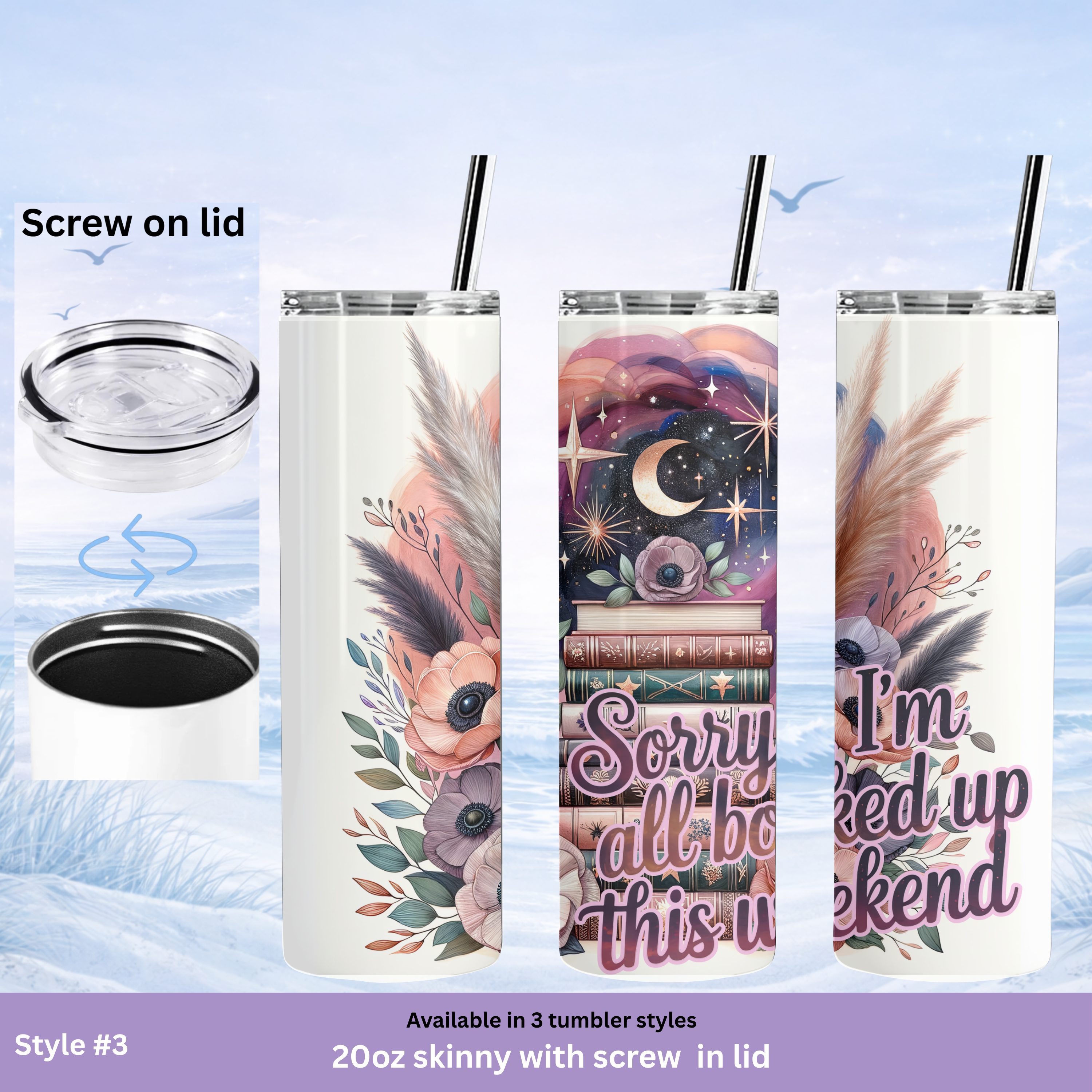 book aesthetic tumbler cozy reader gift idea