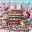 Stack of books with tea set and flowers, "Books, Blooms, and Tea Dreams" text.