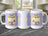 White mug with "Happy Birthday Honey" text and bee design.