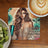 Woman with curly hair and quote "She Designed She Loved" on decorative coaster.