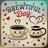 Coffee cup and pot with kawaii faces, "Brewtiful Day" text.