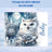 Snowy owl with dreamcatcher and snowflakes, text "Bailey" on right.