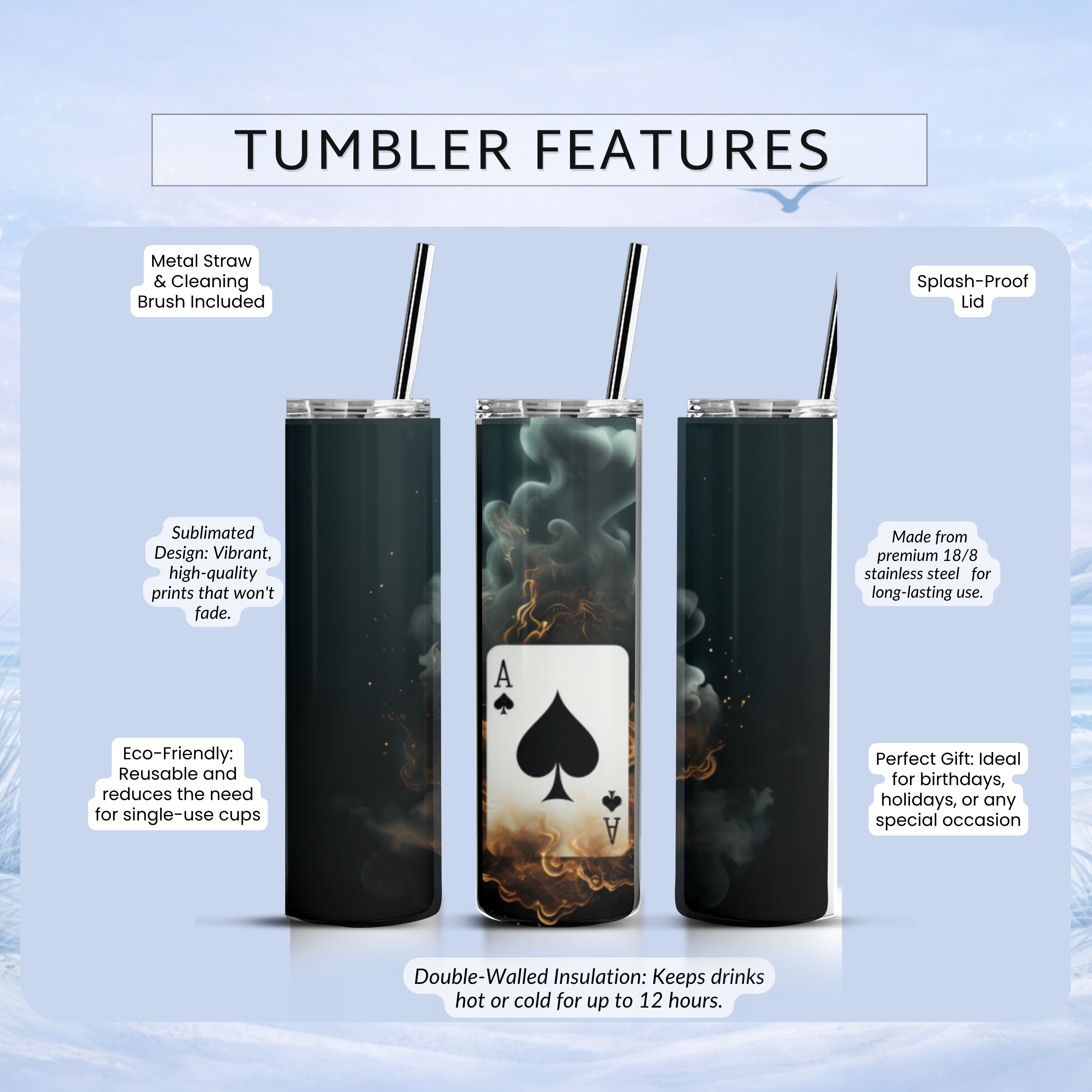 casino ace card tumbler design