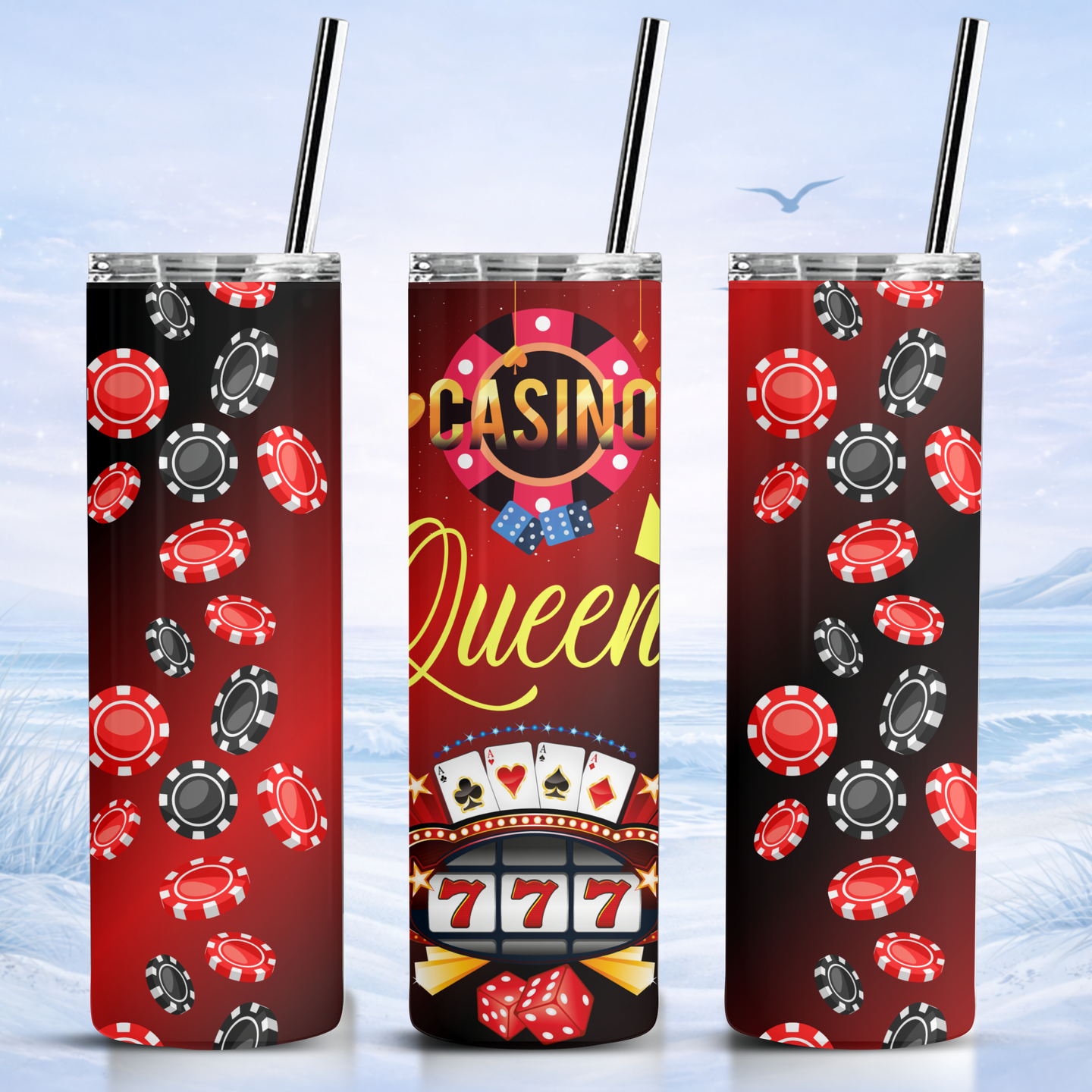 casino queen tumbler stainless steel