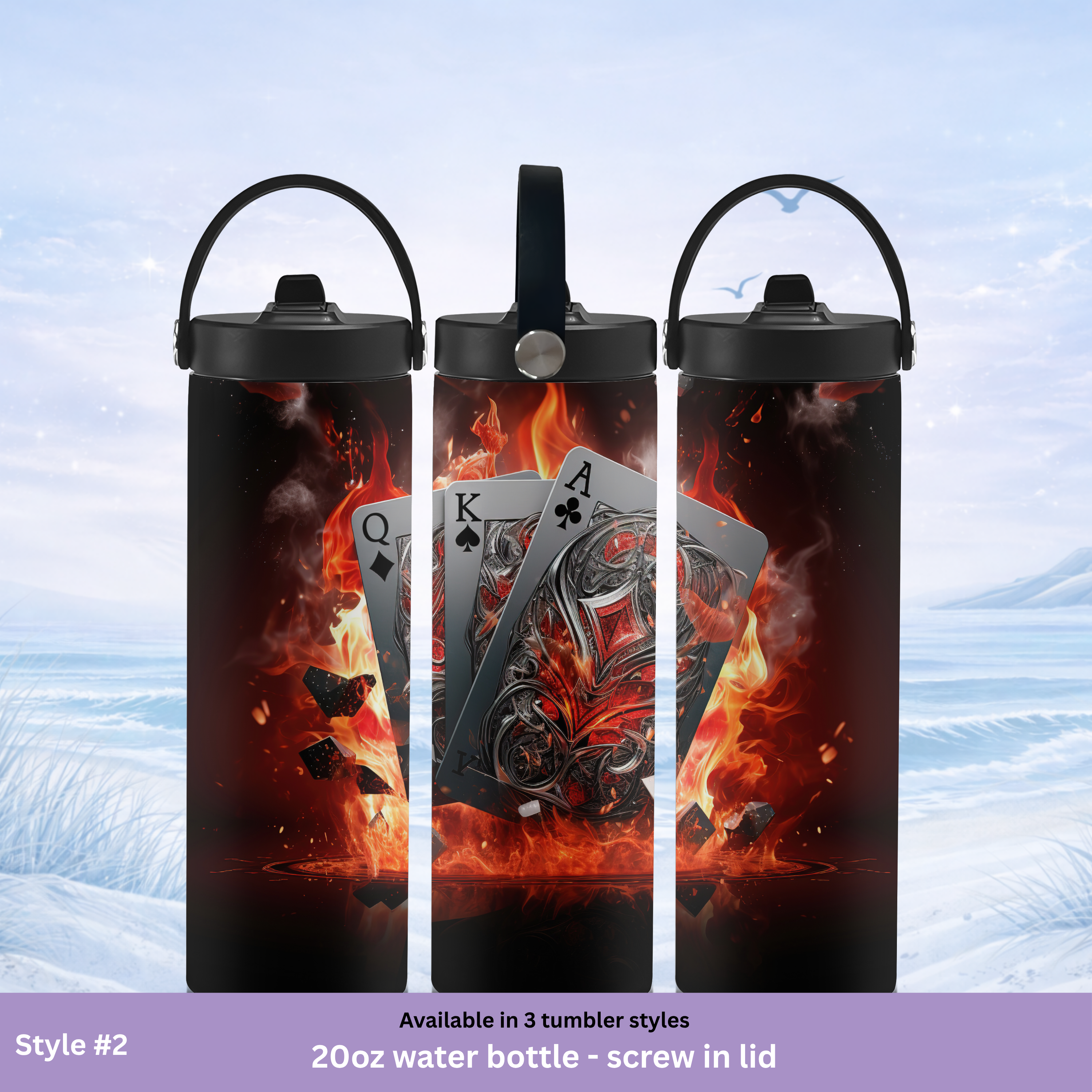casino themed stainless steel tumbler