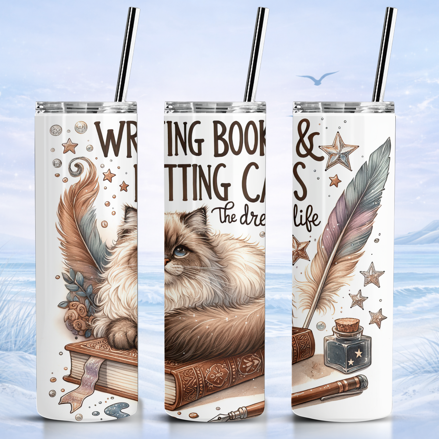 cat lover tumbler 20 oz insulated skinny tumbler