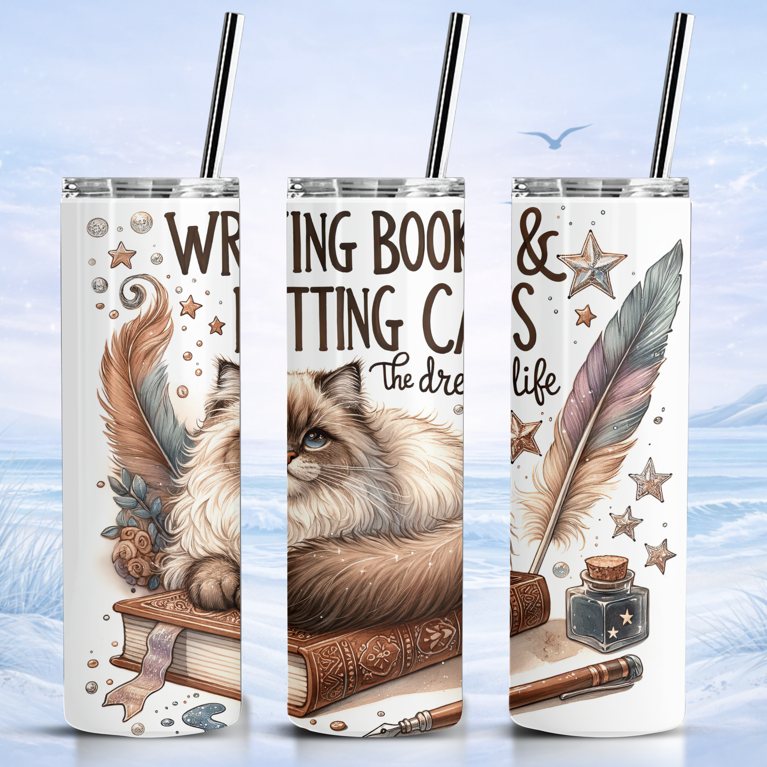 cat lover tumbler 20 oz insulated skinny tumbler