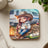 Cartoon girl in cowboy hat with wine and campfire, "If found drunk" text.