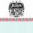 Jesus the Way the Truth the Life text with floral border and striped background.