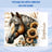 Horse head with sunflowers and name "Sophia" for sublimation tumbler.
