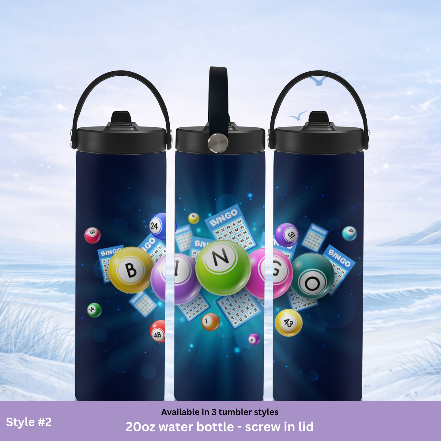 colorful bingo balls travel tumbler