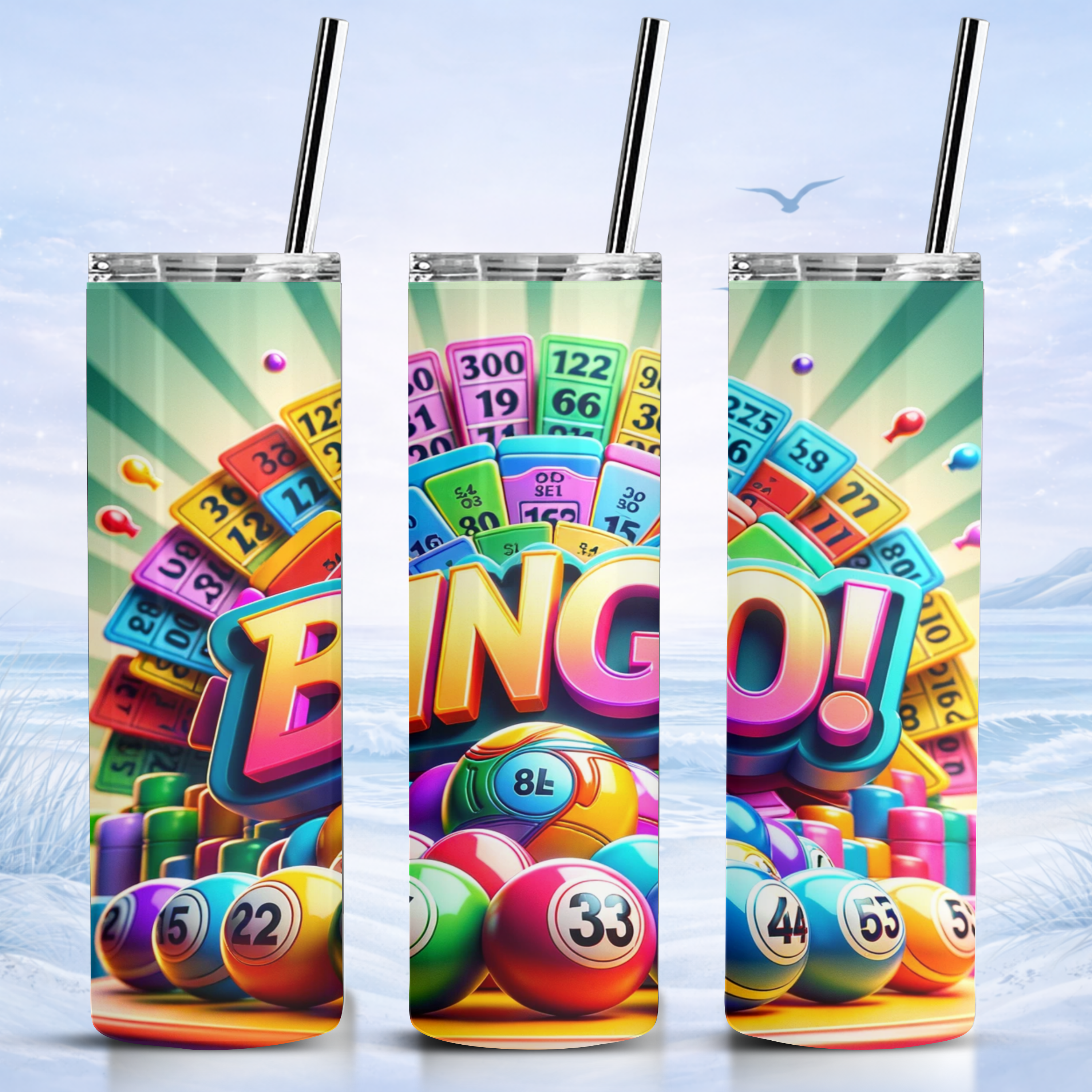 colorful bingo tumbler 20 oz