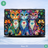 colorful cat art slate vibrant cat lovers gift decorative stone slate colorful pet art