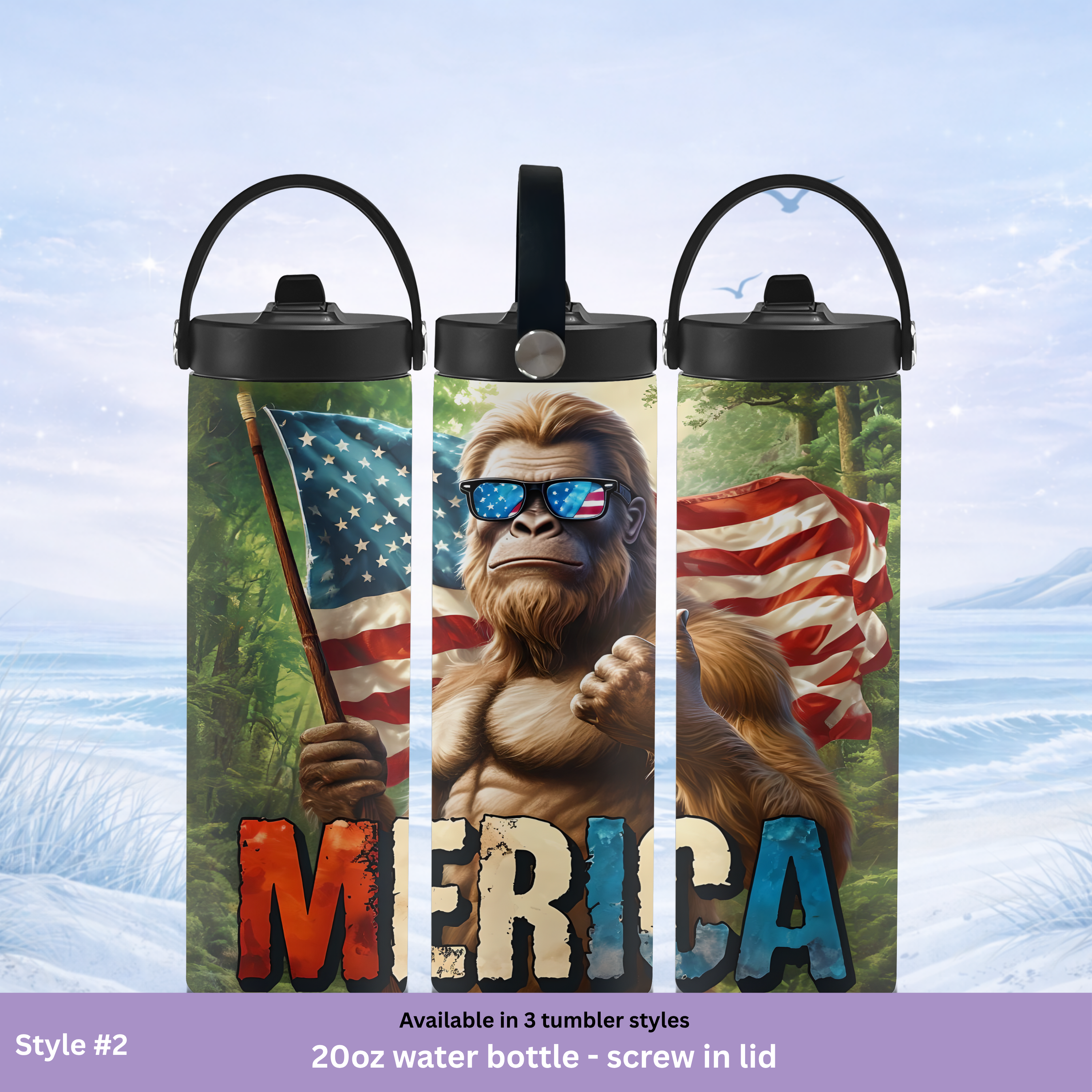 cool sasquatch tumbler usa pride gift