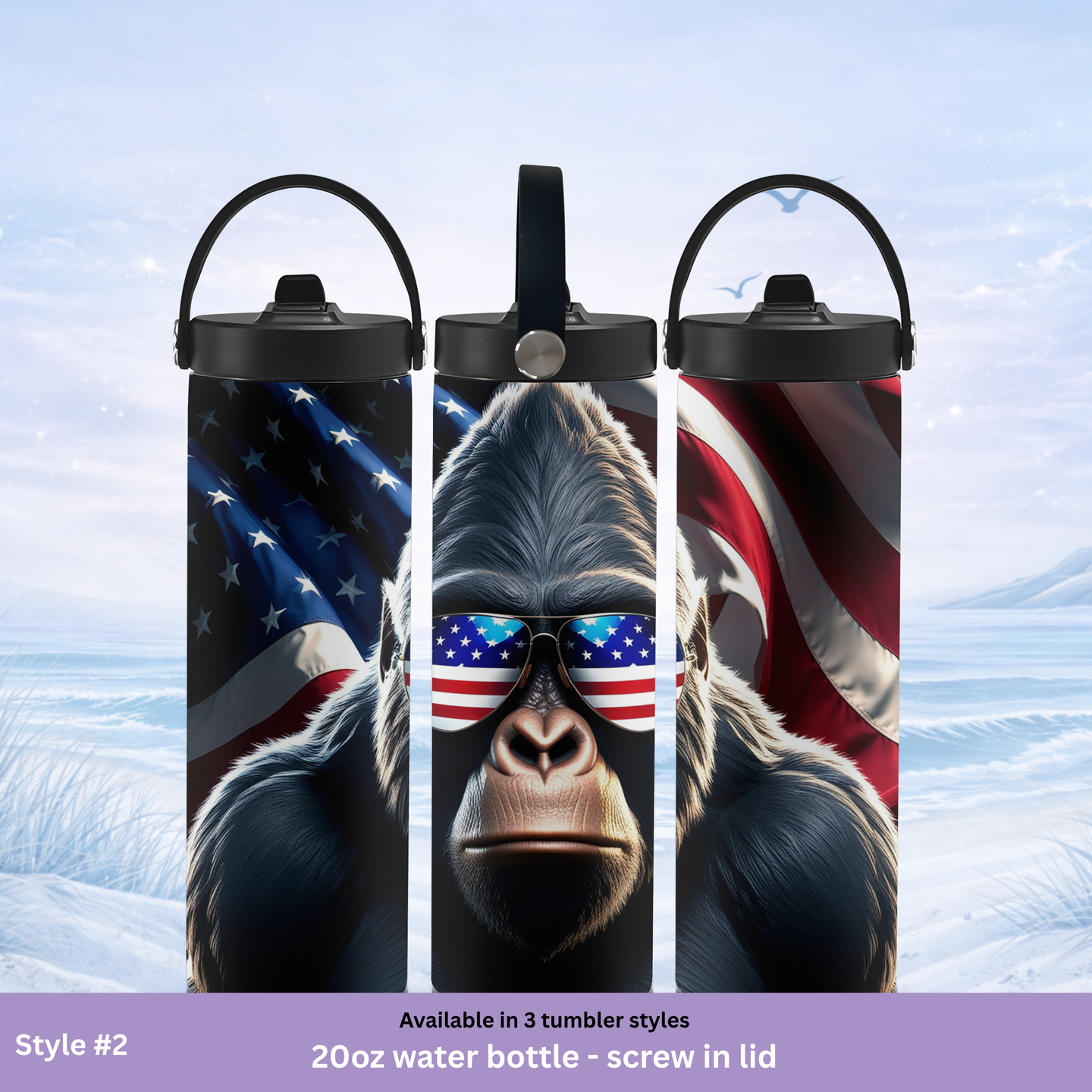 cool sasquatch tumbler red white blue