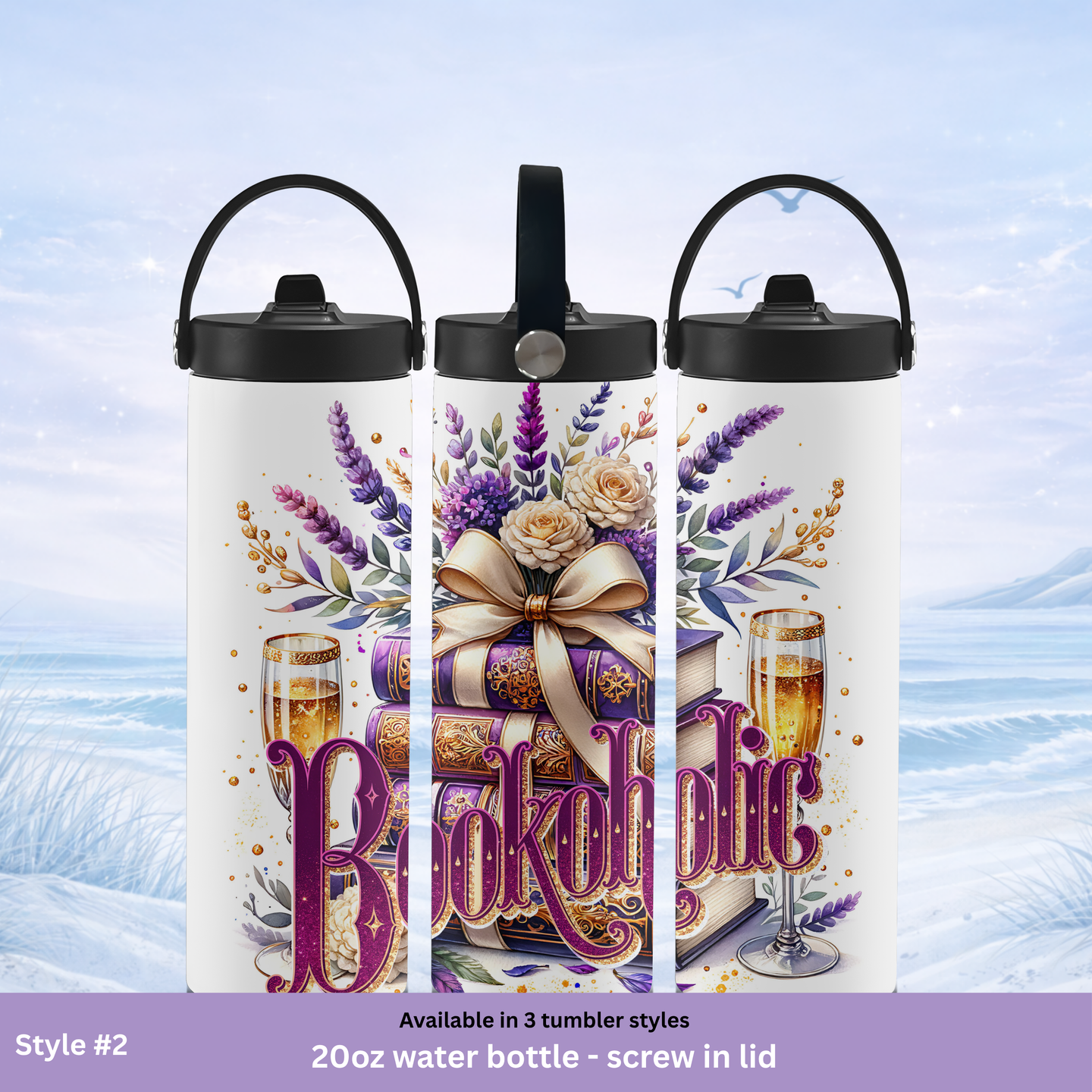 cozy reading tumbler stylish book design