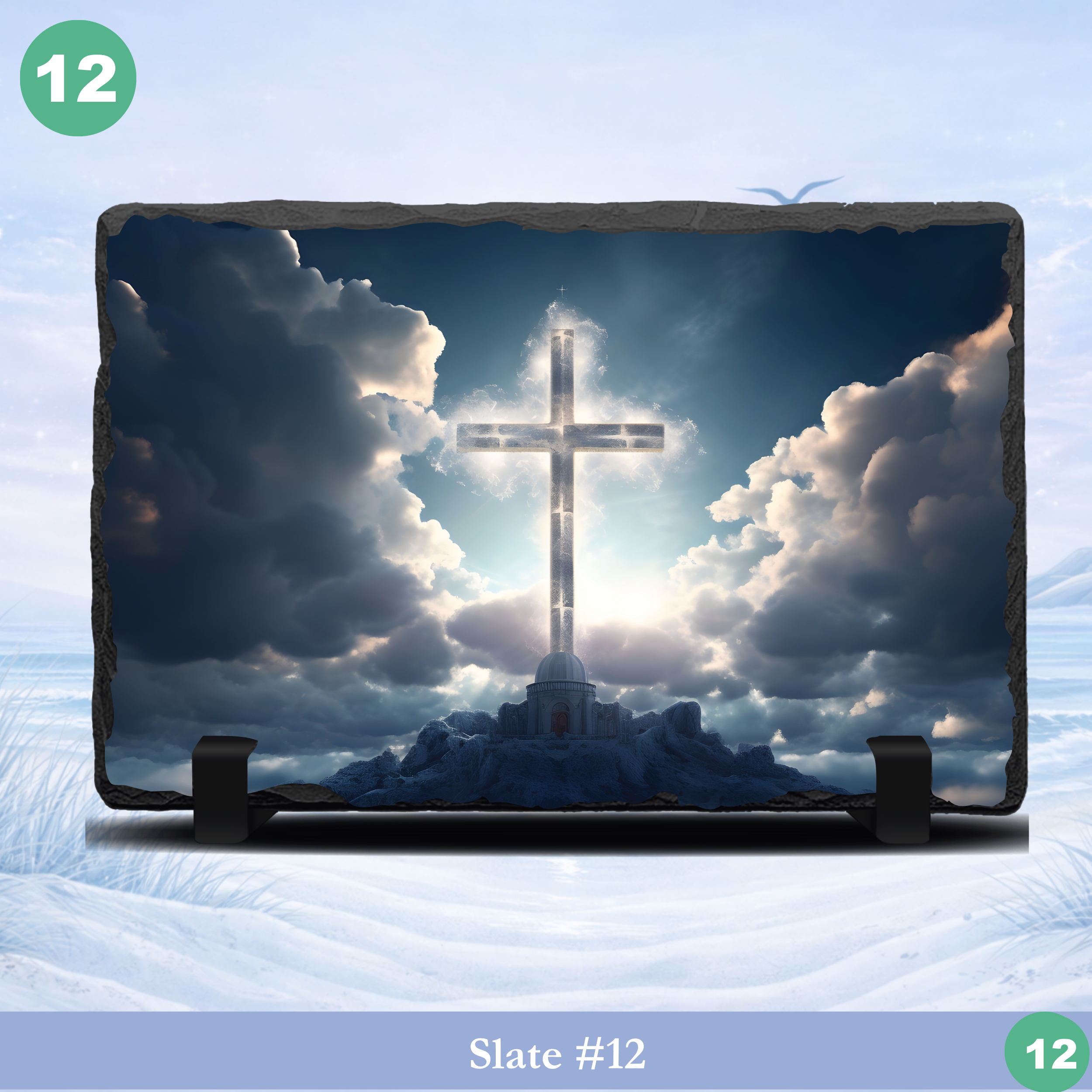 cross sky clouds faith slate