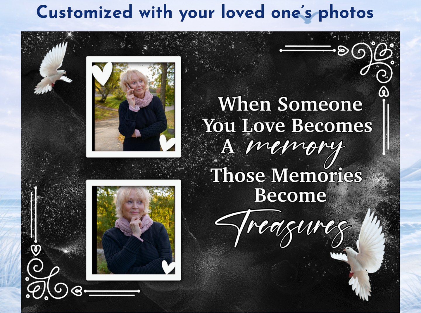 custom funeral keepsake photo plaque