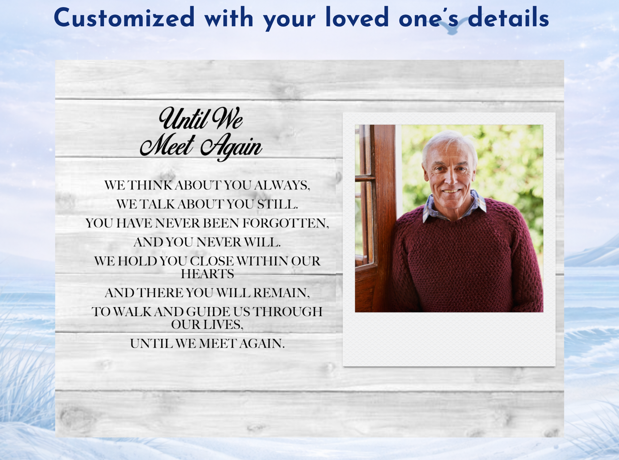 custom memorial plaque with photo and quote