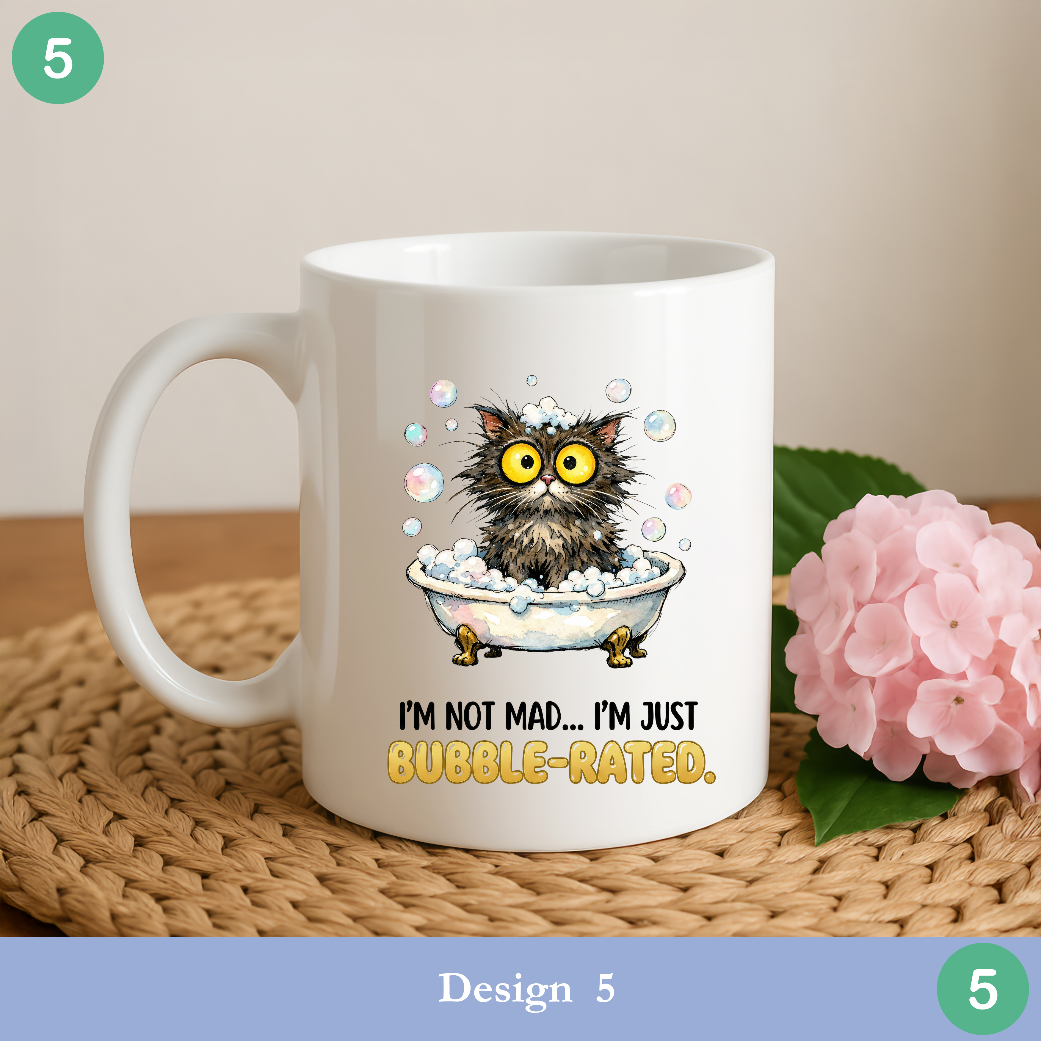 cute bath kitten bubble humor mug
