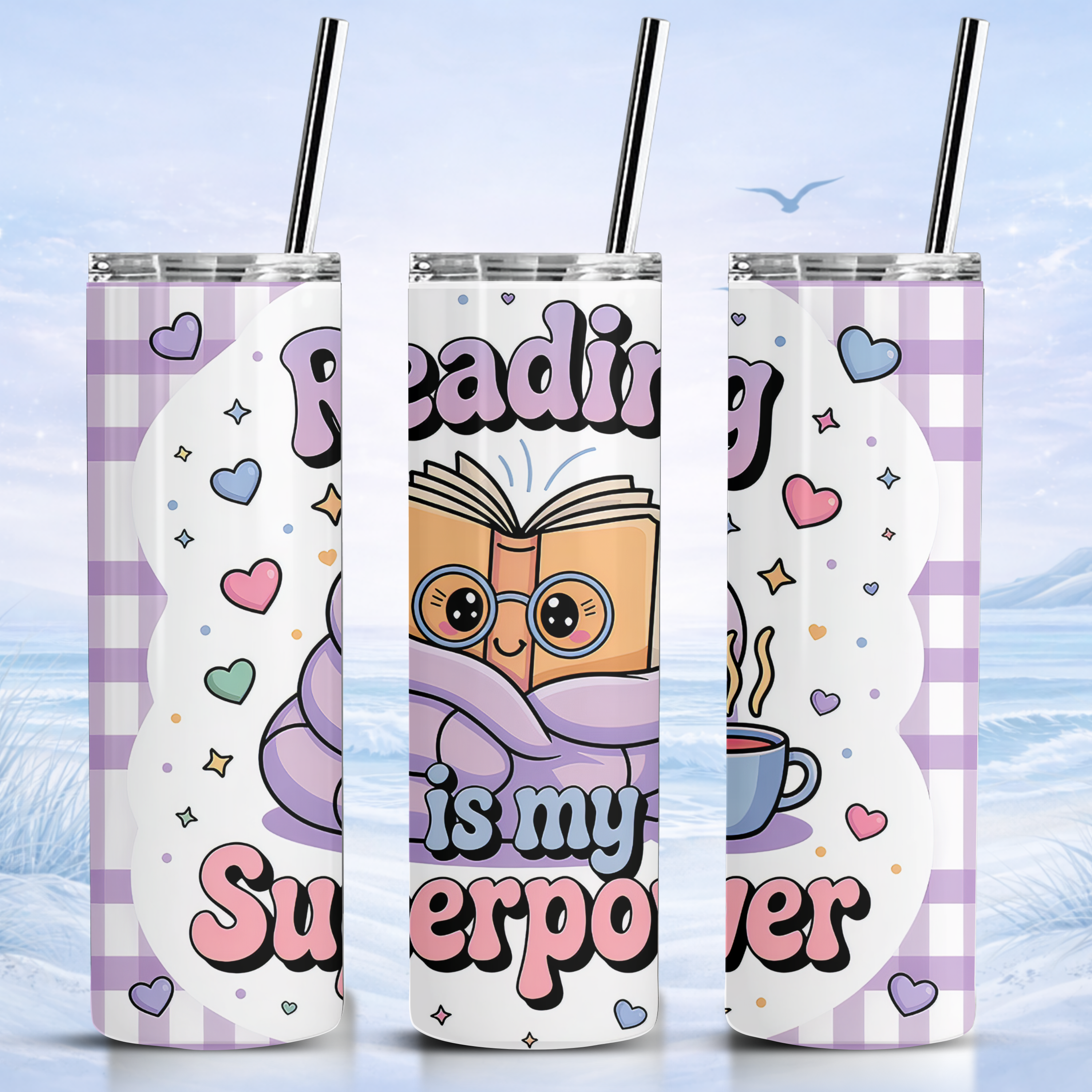 cute book lover tumbler 20 oz insulated skinny tumbler