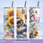 cute sloth coffee tumbler with sunflowers design