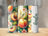 Three tumblers with peach illustrations and "Amelia" text.