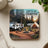 Camper trailer, tent, and campfire scene with "LET'S GO CAMPING" text.