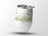 White tumbler with watercolor bees and wildflowers.