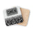 Black and white "AMEN" text on a glitter and leopard print coaster.