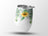 White tumbler with sunflower and eucalyptus floral design.