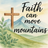 Cross and mountains with text "Faith can move mountains" overlayed.