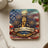 Coaster with 250 Years of Freedom, 1776-2026, and American flag fireworks.