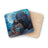 Native American man and bison under a moonlit sky, on two coasters.